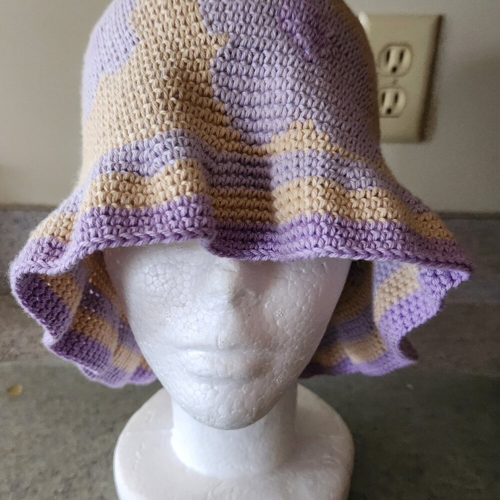 Handmade Crocheted Hydrangea Floppy Hat